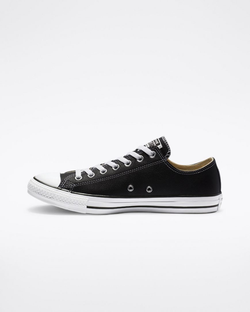 Tenis Converse Chuck Taylor All Star Couro Cano Baixo Masculino Pretas | PT J09PT34